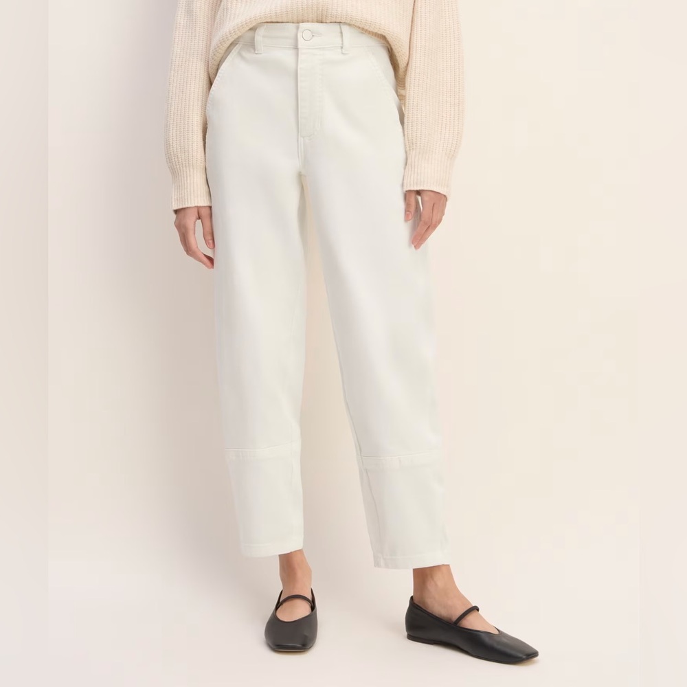 Everlane The Utility Barrel Pant Bone (White) Size 4